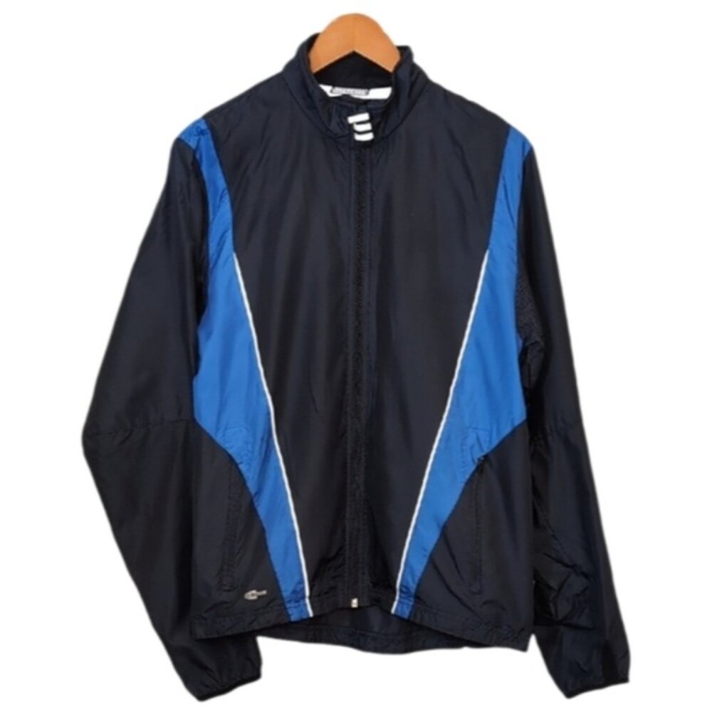 Vintage Adidas Response Climaproof  Windbreaker Jacket Black Blue Mens Small
